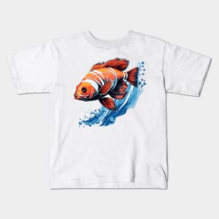 Animal background, cute fish swimming in the water with a pleasant view Kids T-Shirt